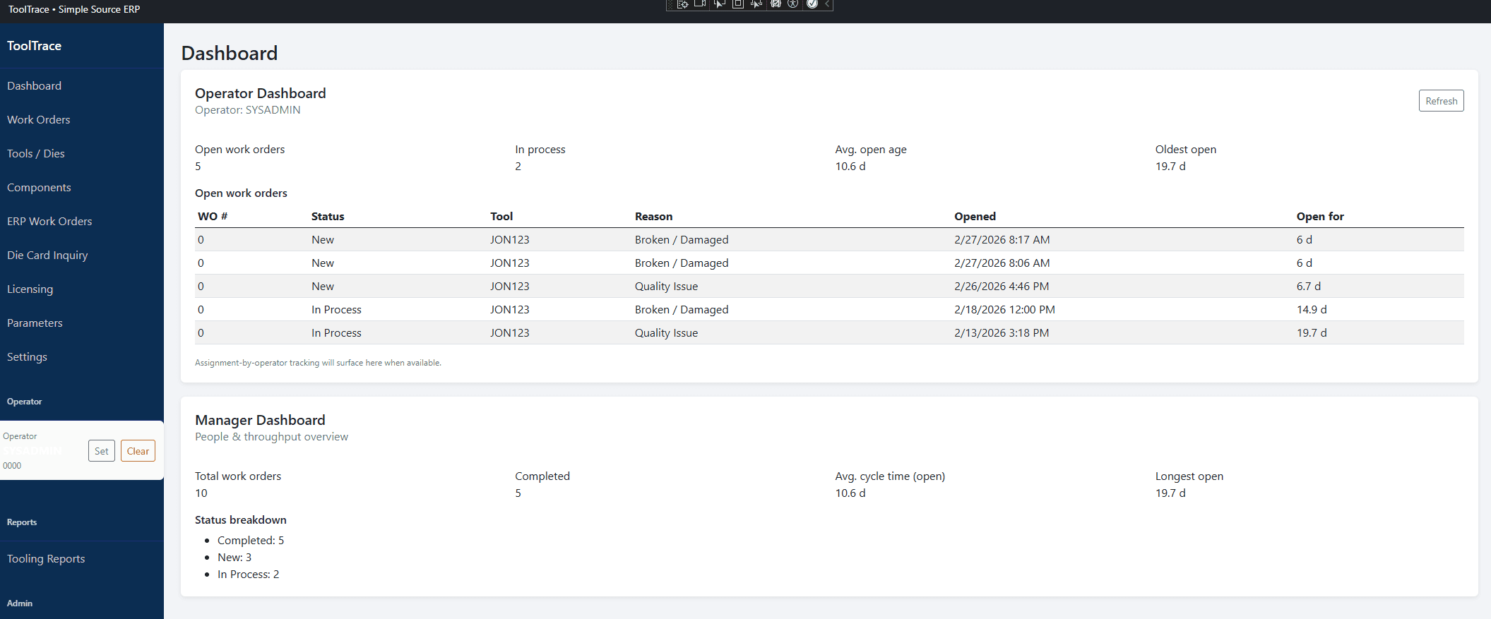 Tool Trace Dashboard