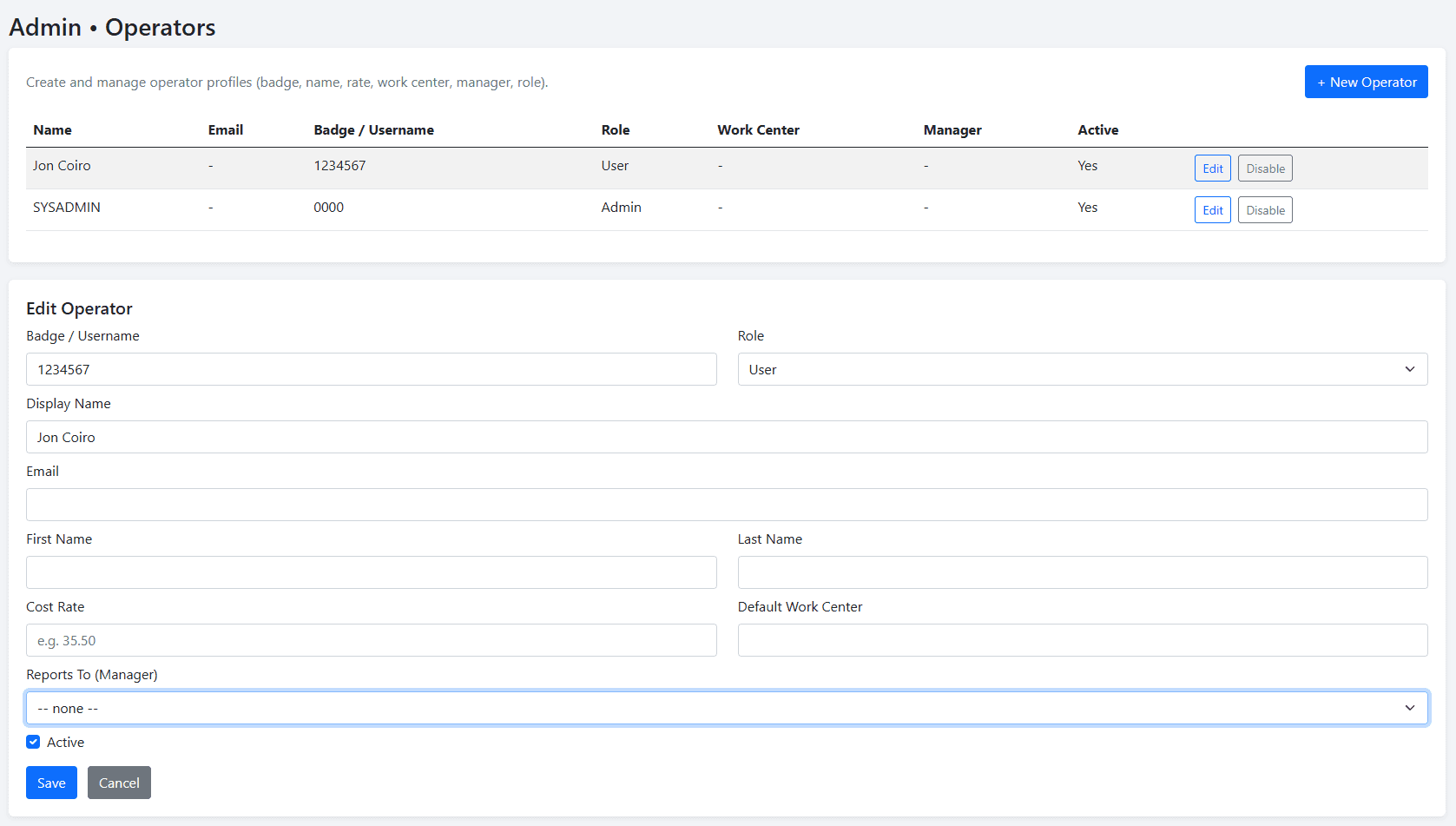 Tool Trace Operator Edit