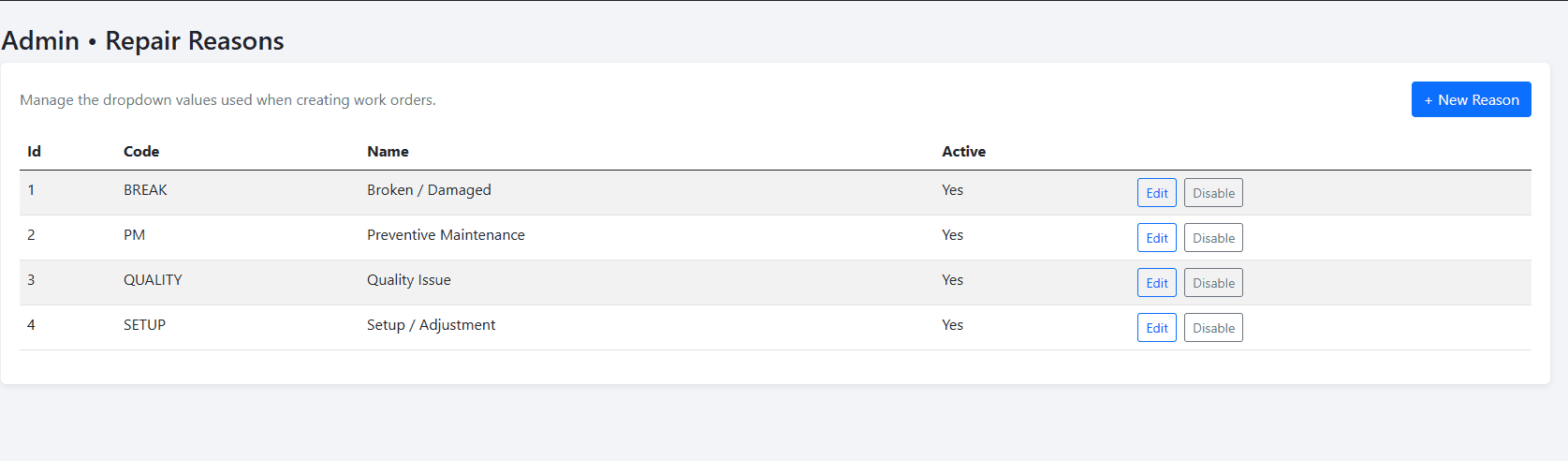Tool Trace Repair Reasons