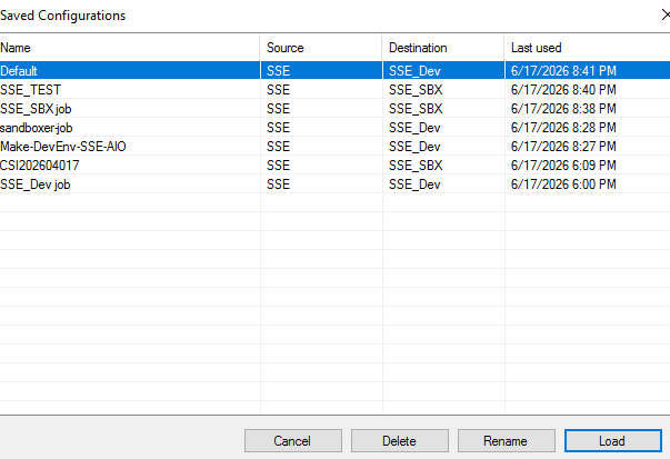 Sand Boxer Saved Configurations picker