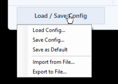 Load and save configurations