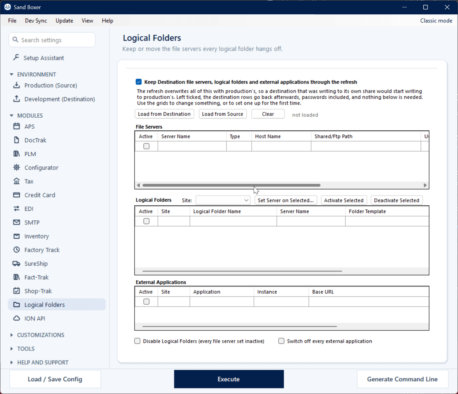 Sand Boxer Logical Folders module tab