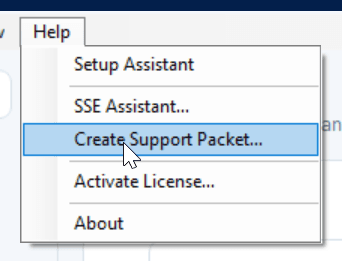 SSE Assistant help menu